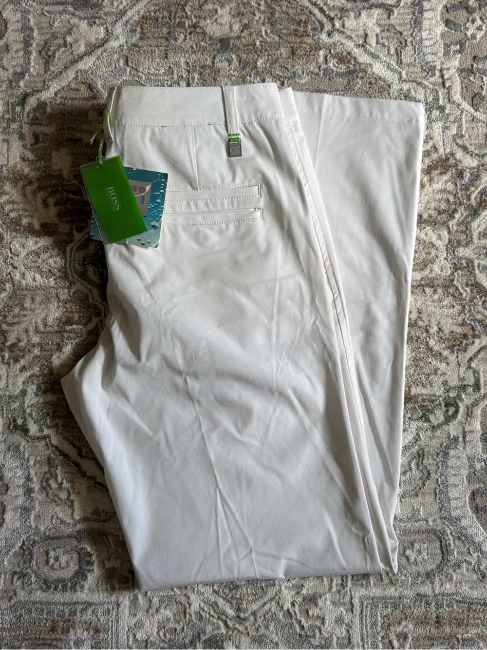 Hugo Boss Green Hasly Pro 1 Mens Golf Pants 34R White Nano Feel Stretch NWT